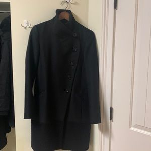 Reiss Women’s Black Mid Length Wool Coat